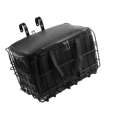 Metal Front Handlebar Bicycles Basket Bike Frame Basket with Removable Liner Bag