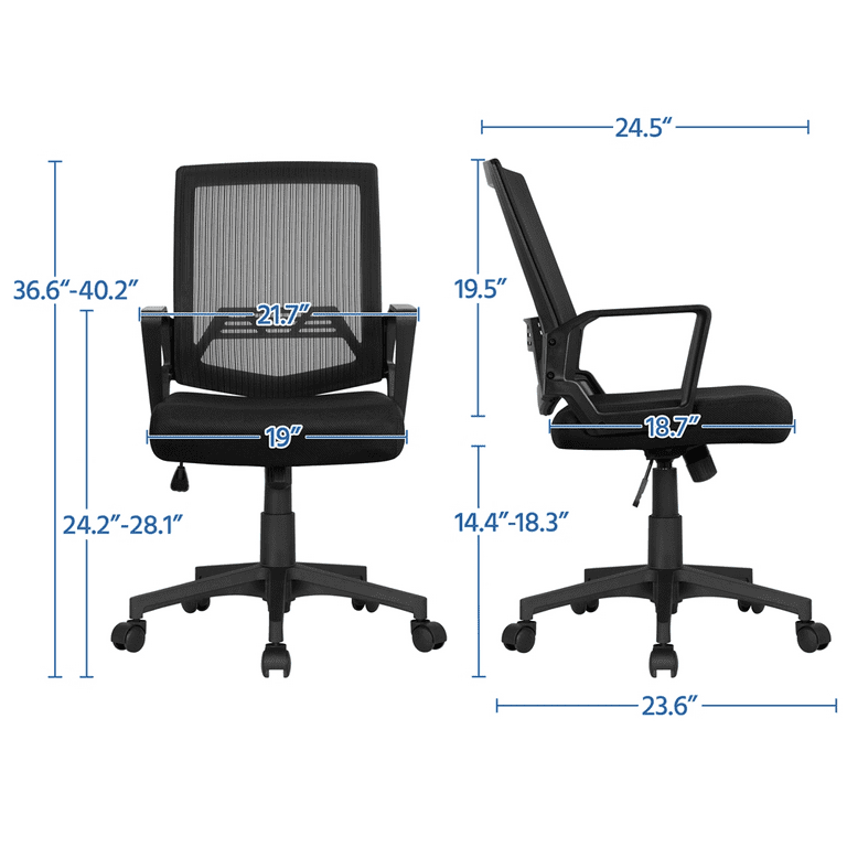 Yaheetech Manager s Chair with Lumbar Support Adjustable Height 275 lb. Capacity Black