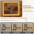 thumbnail image 3 of BeesClover Coiffeuse Moderne à Cannelures, avec Miroir Éclairé et Prise de Courant, Miroir HD de 24 Pouces, 5 Tiroirs et Tablette de Rangement pour Femmes et Filles, 3 of 7