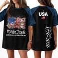 thumbnail image 2 of Usa 250th Anniversary Shirts for Women Stars Stripes Independence Day Boyfriend T Shirts 2026 Short Sleeve Patchwork Bouse Usa Flag Loose Graphic Tees 3XL, 2 of 5