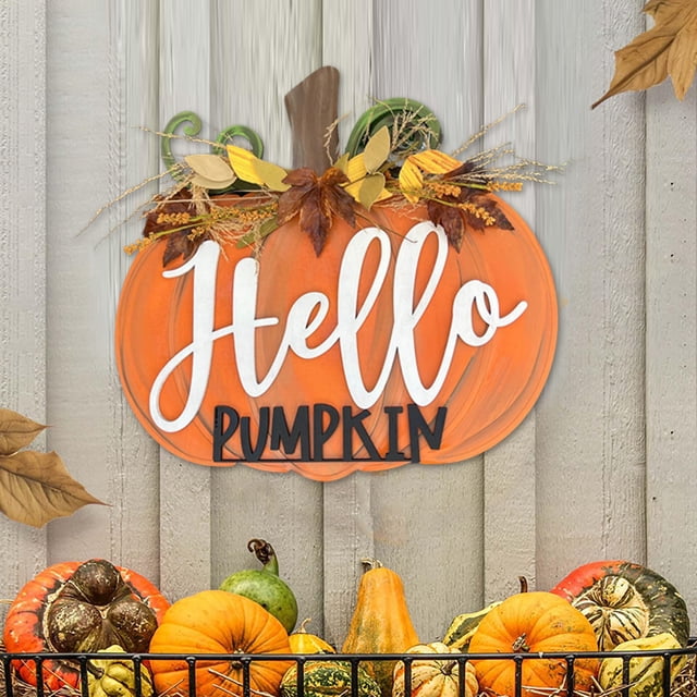 Fall Wood Door Hanger Welcome Sign for Entry Way Farmhouse Style Decoration