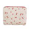 Bolso de almacenamiento de cosméticos florales, organizador de maquillaje para mujer, Bolso de lavado de viaje (rojo)