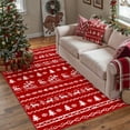 thumbnail image 7 of BERTHMEER Red Area Rug 4'X6' Christmas Rug for Living Room Dining Room Bedroom Kitchen Office Dorm Farmhouse Laundry Snowflake Print Soft Low Pile Washable Non-slip Rug,Red, 7 of 7