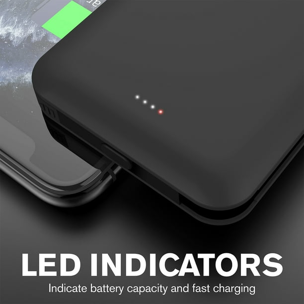 Vena 10,000 mAh Portable Battery Charger with Built-In USB-C & MFI Lightning  Cable, 4 Output 2 Input (Quick Charge 3.0 & Power Delivery) 18W High Speed  External Power Bank for Phone 