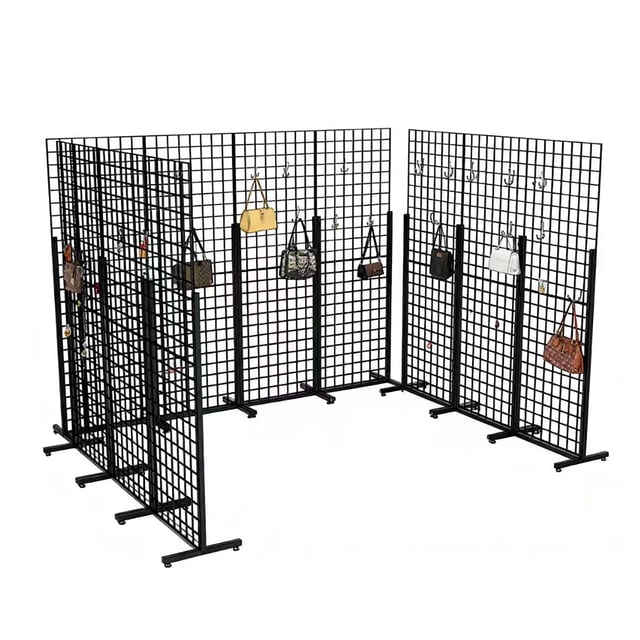 FixtureDisplays® Metal Stand Gridwall Display Sturdy Metel Wire Merchandiser Rack Floor Stand (10054+15809) x 10PK