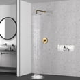 thumbnail image 5 of CASAINC 1-Spray Patterns Round 10 in. Single Function Wall Mount Fixed Shower Head in Brushed Gold, 5 of 8