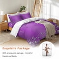 thumbnail image 7 of Luxury Diamond Bedding Duvet Cover Set Full Size 4 Pieces Shinning Purple Gradient Modern Art Bedding Set with Zipper Closure, 1 Comforter Cover 86x86 Inches 1 Flat Sheet & 2 Pillow Cases, 7 of 7