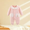 thumbnail image 2 of Zwiiyzr Baby Infant Long Sleeve Onesie Boys Girls Cotton Jumpsuit Rompers Fall and Winter Cotton Warm Newborn Crawling Baby Clothes Holiday Birthday Gift Pink, 2 of 7