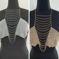 thumbnail image 4 of K-KED 1x Body Chain Bikini Bra Delicate Jewelry Harness Chest Chain Necklace Hanging Neck Top-Gold, 4 of 8