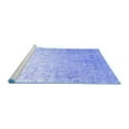 thumbnail image 2 of Ahgly Company Machine Washable Indoor Square Oriental Blue Industrial Area Rugs, 4' Square, 2 of 4