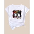 thumbnail image 3 of Retro-Inspired 'STRAIGHT OUTTA THE 80S' Leopard Print & Letter Graphic Tee for Women - Casual Round Neck Short Sleeve, Breathable Polyester, Machine Washable - Perfect for Spring/Summer, Leopard Prin, 3 of 7