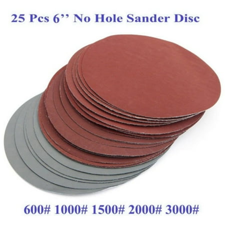 

25pcs/Set 6 Sanding Discs Hook Loop 600# 1000# 1500# 2000# 3000# Grit Sandpaper