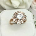 thumbnail image 4 of HeartsAndYou 2.2ct Engagement Ring for Women Round Cut Moissanite Ballerina Sunburst 18k Rose Gold over Silver, 4 of 8