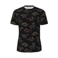 thumbnail image 5 of Wukai Neon Dinosaur Print Men's Short-Sleeved Mesh T-Shirt,Quick-Dry Short Sleeve Workout T-Shirt-, 5 of 8