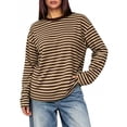 thumbnail image 2 of WIHOLL Long Sleeve Shirts for Women Plus Size Crewneck Sweatshirts Fashion Striped Pullovers Casual Loose Fit Fall Spring Tunic Tops, 2 of 9