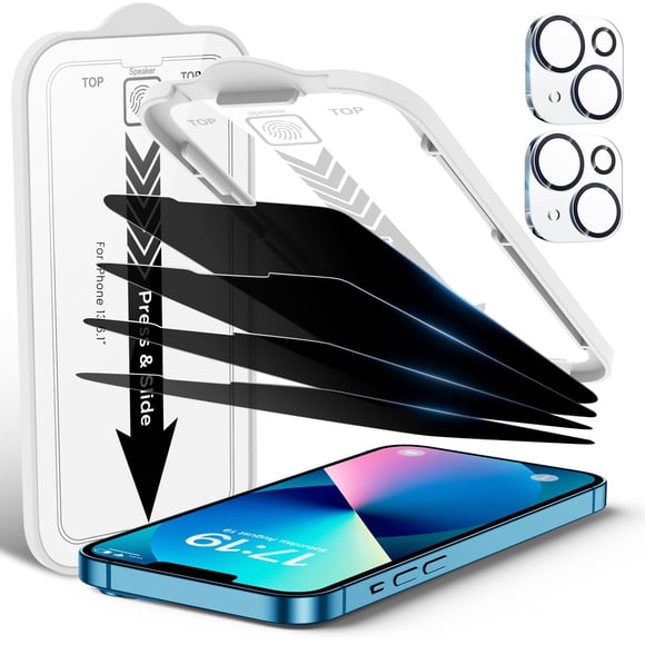 Protector de pantalla de privacidad EZ-GLAZ para iPhone 13, paquete de 4