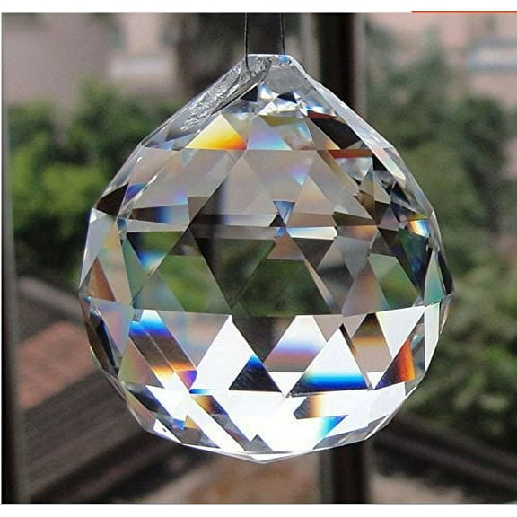 Yoker 40mm Clear Crystal Ball Prisms Pendant Feng Shui Suncatcher Decorating Hanging Faceted Prism Balls
