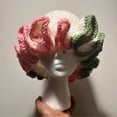 thumbnail image 2 of Sombrero de pescador de encaje tejido a mano, sombrero de adulto, sombrero de lana con volantes, sombrero tipo jersey de moda para Halloween, 2 of 6