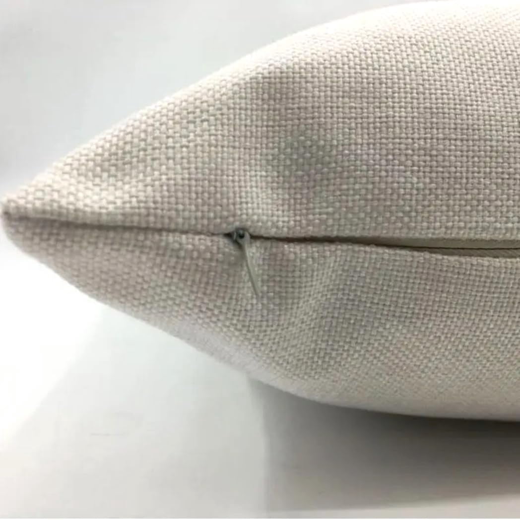 4 Count 100% Polyester Linen Canvas Sublimation Blank 18"x18" Throw Pillow Case Cushion Cover Decor DIY Bulk Heat Press Printing