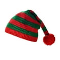 thumbnail image 3 of Gureui Kids Adults Creative Christmas Santa Hat, Striped Knitting Plush Ball Holiday Supplies Decorations, Christmas Gifts, 3 of 6