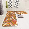 thumbnail image 3 of Mid-Century Kitchen Rug Set of 2 Modern Retro 70s Kitchen Mats for Floor Abstract Orange Modern Art Floor Mats Cushioned Anti-Fatigue Kitchen Mat for Home Kitchen Living Room Bathroom, 3 of 6
