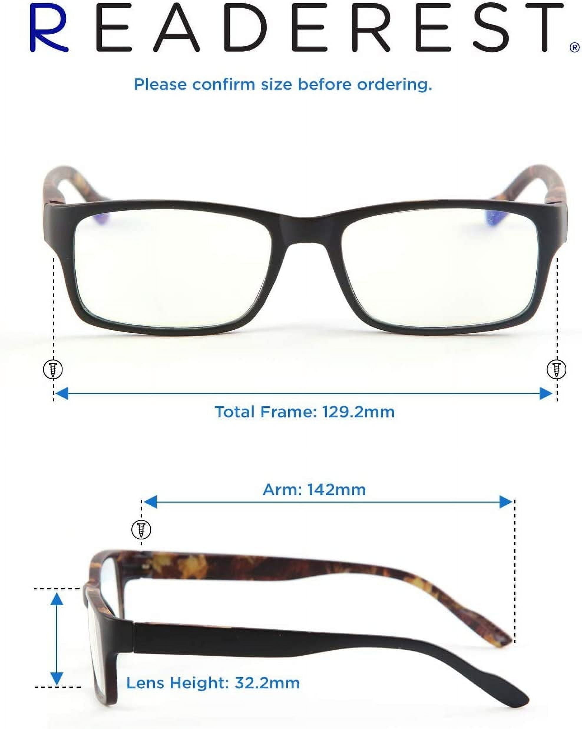 Readerest Blue Light Blocking Reading Glasses Blackcamo 225 Magnification