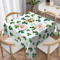 thumbnail image 2 of St.Patrick''s Day Tablecloth 54x54 Inch Square, Green Shamrock Table Cloth, Watercolor Clover Floral Tablecloths Polyester Fabric Farmhouse Decorative for Spring Home Kitchen Dining Party, 2 of 6