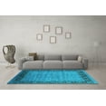 thumbnail image 3 of Ahgly Company Indoor Square Oriental Turquoise Blue Industrial Area Rugs, 5' Square, 3 of 4