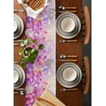 thumbnail image 3 of Table Runner 72 Inches Long for Kitchen Dining, Pink Spring Floral Dresser Scarf Farmhouse, Dining Table Decorations for Wedding/Parties, Summer Daisy Botanical Oil Painting 13 x 72 In, 3 of 9