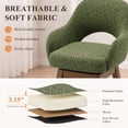 thumbnail image 5 of EOP Modern Swivel Bar Stools Set of 4, 25" Upholstered Counter Height Bar Stools with Wood Legs & Curved Back, Mid Century Bar Chairs for Kitchen Island Pub, Green, 5 of 11