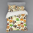 thumbnail image 2 of Nursery Duvet Cover Set, Cartoon Style Animal Music Band Penguin on Cello Cat on Guitar Panda on Drums Print, Bedding Set with Shams and Fitted Sheet, 3 Sizes, by Ambesonne, 2 of 3