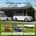 thumbnail image 3 of Hoteel 10x30 Pop Up Canopy-Easy Up Carport Canopy with One Push Setup-Outdoor Sun Shade&Waterppof Tent for Parties, Camping, Events-with 3 Sidewalls,Wheel Bag,4 Weight Bags,4 Ropes& 12 Stakes,Black, 3 of 8