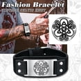 thumbnail image 6 of Bestyle Celtic Knot Tag Bracelets for Men Vintage Black Leather Wristband Cuff, Adjustable Size 6.3In-9.1In, 6 of 7