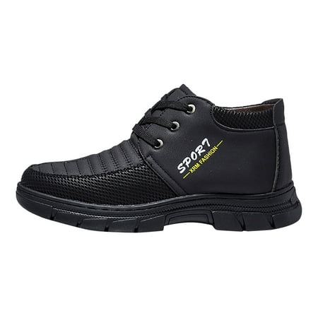 

PEASKJP Snow Boots for Men Men s Warm Snow Boots Winter Shoes Boot for Men Work Office Dress Outdoor Shoes (Black 9)