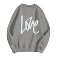 thumbnail image 5 of Tisuna Oversized Crewneck Sweatshirt For Women Love Letter Print Long Sleeve Pullover Tops Fashion Comfortable Ladies Valentine'S Loose Fit Outfits Grey Size Xxl, 5 of 5