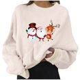 thumbnail image 1 of Sudaderas cortas estampadas de manga larga informales para mujer a la moda navideña Pompotops gfhjh8471, 1 of 4