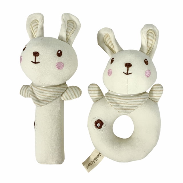 Set De 2 Sonajas Para Bebe Juguete Peluche Felpa Extra Suave DARA BABY Jug0039_1