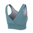 thumbnail image 2 of Toptie Women's Yoga Sports Bra, Padded Bra Vest Crop Tank Top for Workout Fitness (Black + Blue), 2 of 6