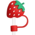 thumbnail image 2 of Silicone Straw Plug Drinking Dust Cap Cute Splash Proof Straw Tips Reusable Cartoon Plugs Cover Cup Accessories (White Cherry Blossoms）, 2 of 7