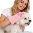 thumbnail image 4 of Microfiber Pet Grooming Gloves Absorbent Soft Bath Mitt for Dogs and Cats, 4 of 9