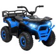 thumbnail image 2 of Qaba 12V Kids ATV, Battery Powered 4 Wheeler Quad with Spring Suspension Wheels, Rear Storage Basket, Lights, Music, Blue, 2 of 9