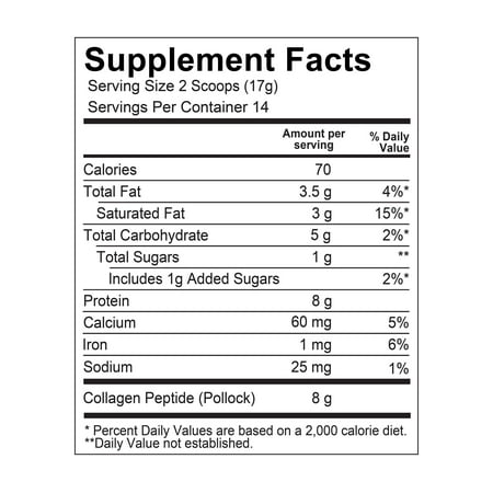 Tone It Up Marine Based Collagen Creamer, Vanilla, 14 Servings