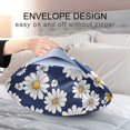 thumbnail image 4 of Yayeee Pillowcase Queen Size Set of 2 Satin Wrinkle Resistant Envelope Pillow Case, Retro Daisy Pattern, 4 of 8