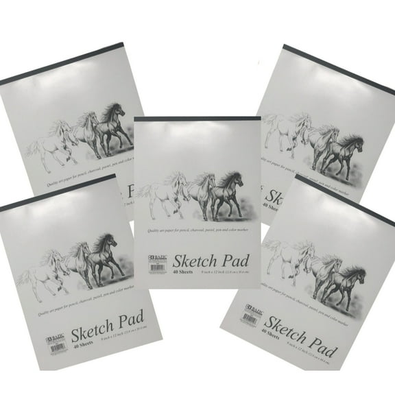 5Pk Sketch Book Paper Pad 40 Sheets 9"x12" Drawing Sketchbook Art Notebook Supplies