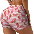 thumbnail image 2 of Kdxio Sweet Watermelon Print Workout Shorts for Women Seamless Soft Smooth Gym Yoga Scrunch Active Shorts, 2 of 9