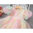 thumbnail image 3 of Flower Girl Dress Organza Toddler Dresses Puff Sleeve & Bow Bcak Girls Princess Dress for Wedding Birthday Party, 3 of 7