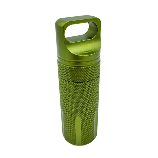 Waterproof Metal Medicine Pill Box Case Bottle Holder Container Keychain D7D4