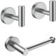 thumbnail image 1 of Toallero cepillado, juego de accesorios para baño, gancho redondo de acero inoxidable para baño, cocina, garaje, hotel, 3 piezas, plateado, 1 of 5