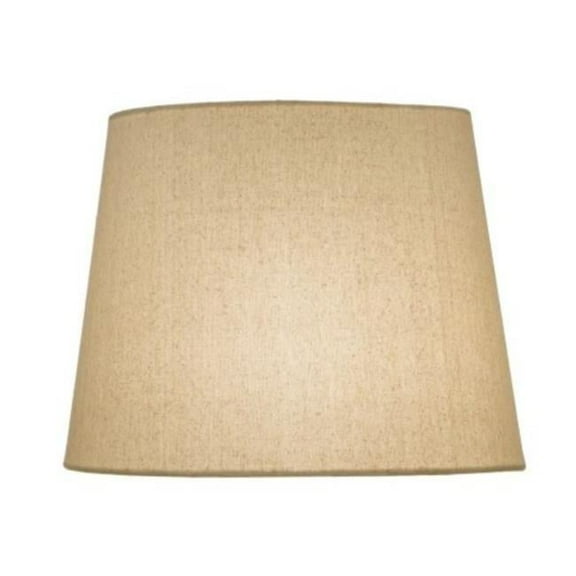 Stiffel ST174 8 x 10 x 9 in. Bombay Natural & Rolled Edge Hardback Tapered Drum Lamp Shade with Brass Top Ring
