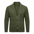 thumbnail image 4 of Zormilly Mens Cardigan Sweater Long Sleeve Shawl Collared Button Down Sweaters Cable Knit Cardigans Fall Outfits, S-2XL, 4 of 9